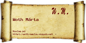 Woth Márta névjegykártya